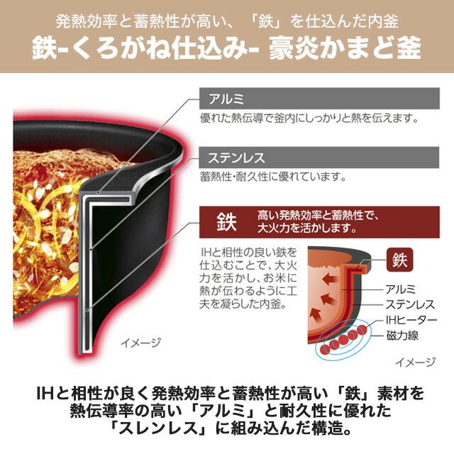 象印（ZOJIRUSHI） 豪熱大火力 炊飯器 0.18〜1.8L（1合〜1升） NW-WB18