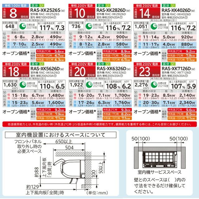 日立（HITACHI） XKシリーズ メガ暖 白くまくん ルームエアコン 冷房