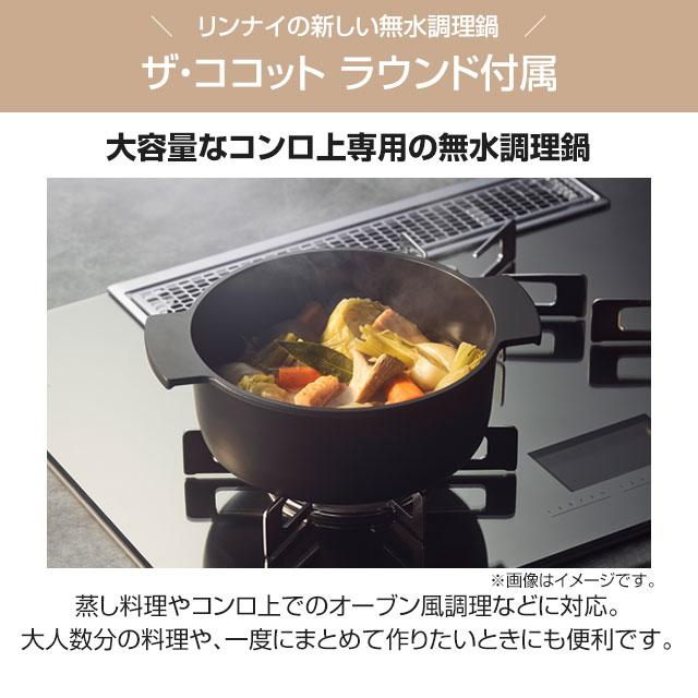 DELICIA(デリシア) AC100V電源タイプ ビルトインコンロ 幅75cm リンナイ RHS72W38M15VNSTW-LPG オーブン接続不可 ツイードシルバー 【プロパンガス】