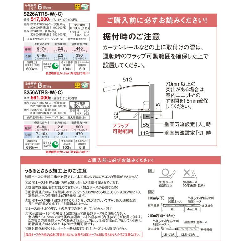 北２９１　ダイキンルームエアコン　うるる＆さらら　主に６畳　８月１０日までの引取り出来る方 ダイキン エアコン エアコン うるさらX Rシリーズ 主に18畳 AN565ARP-W