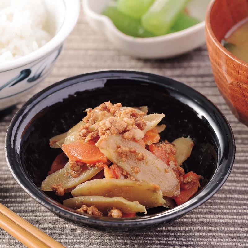 ごぼうの鶏そぼろ和え 500g  高齢者でも食べられるやわらか惣菜｜torimasu