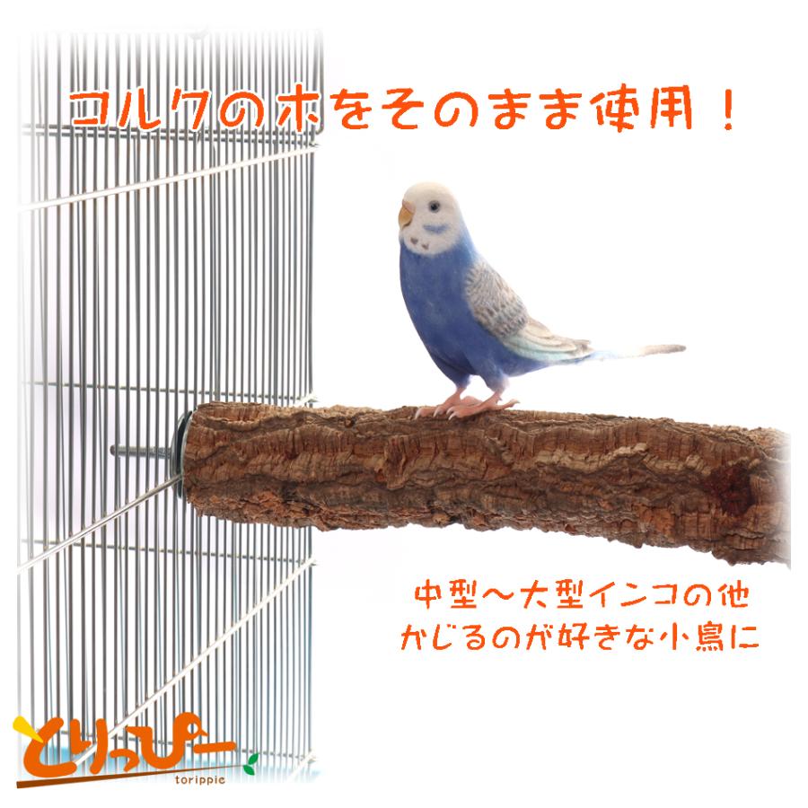 インコのおもちゃ コルク枝のとまり木 約 30cm : とりっぴー小鳥用品