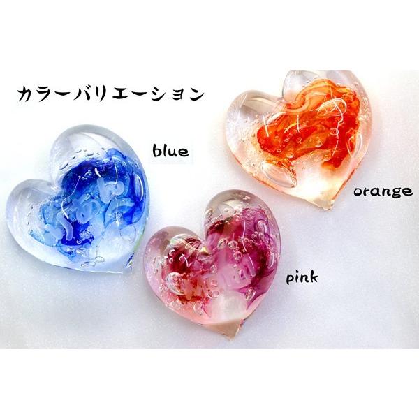 名入れ ペーパーウェイト かわいいハートのペーパーウェイト ガラス製