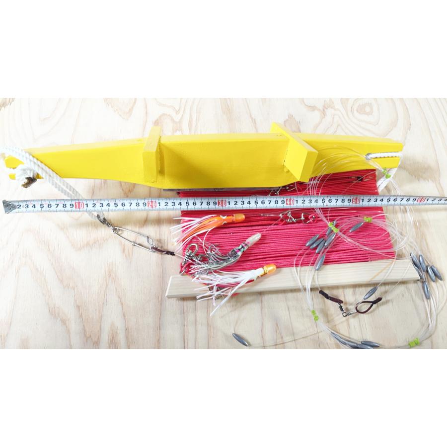 鳥山漁具 トローリング 鰹ロングヒコーキ仕掛けセット枝針2箇所 ルアー