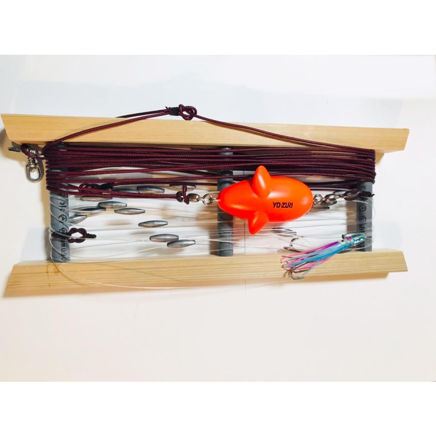 鳥山漁具 トローリング カツオ用ラビット仕掛けセット 青タンアクリル