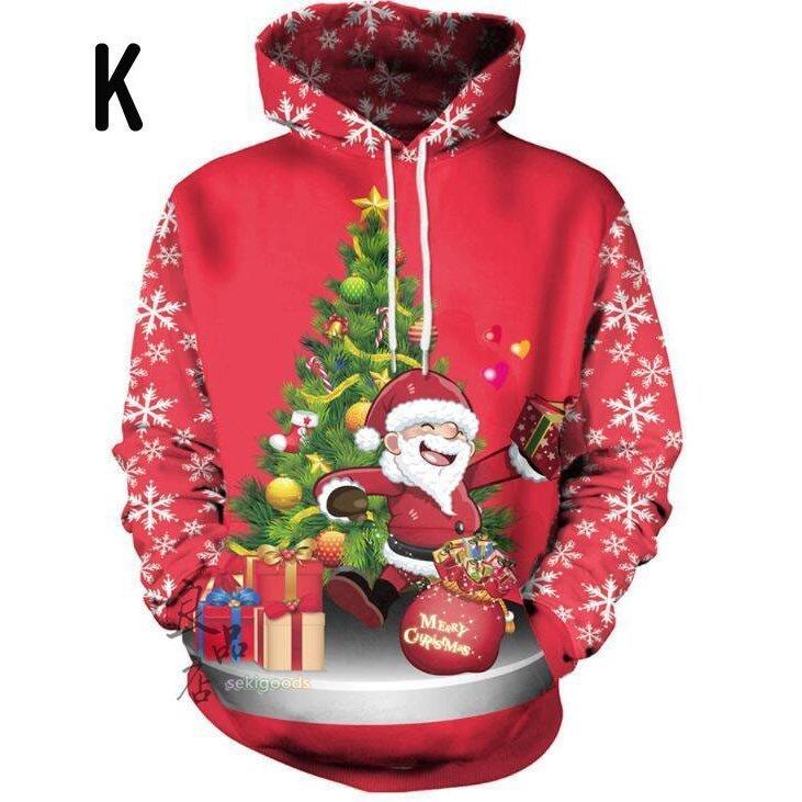 クリスマス衣装 サンタ クリスマスプレゼント 彼氏 彼女 パーカー キャラクター衣装 コスプレ メンズ レディース 長袖 面白い ペア フード付き 17超人気