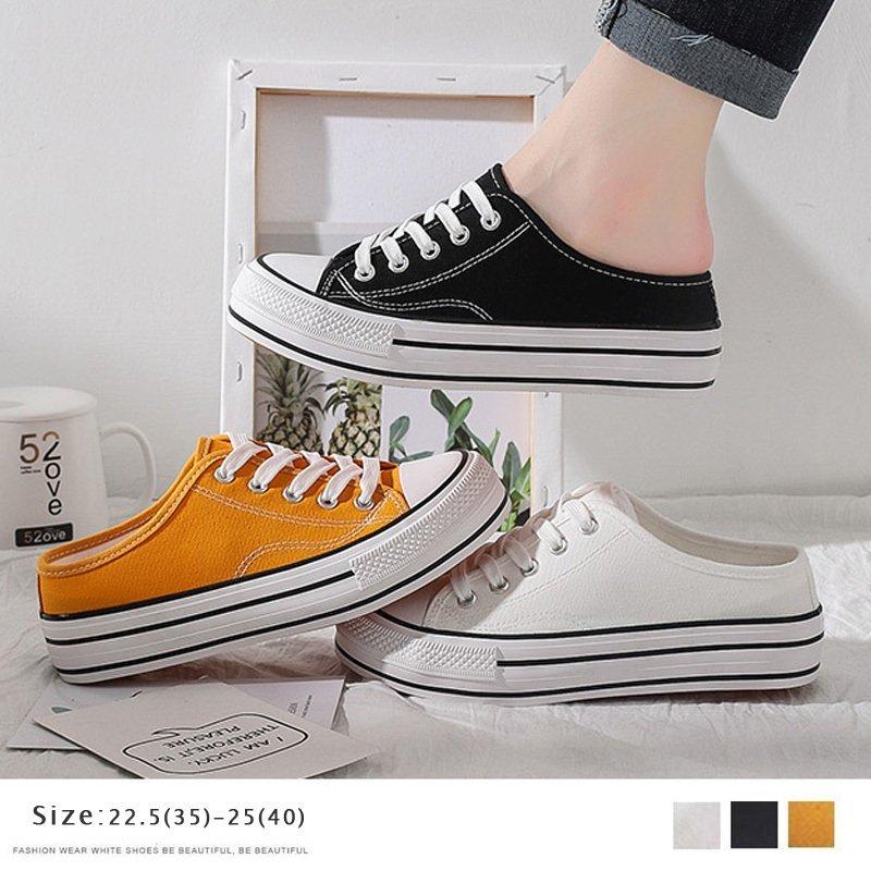 かかとなし スニーカー レディース 厚底 キャンバス スニーカー 歩きやすい シューズ スリッポン ローカット スニーカー 美脚 春夏 Toc46 545cb64 Tortemoショップ 通販 Yahoo ショッピング