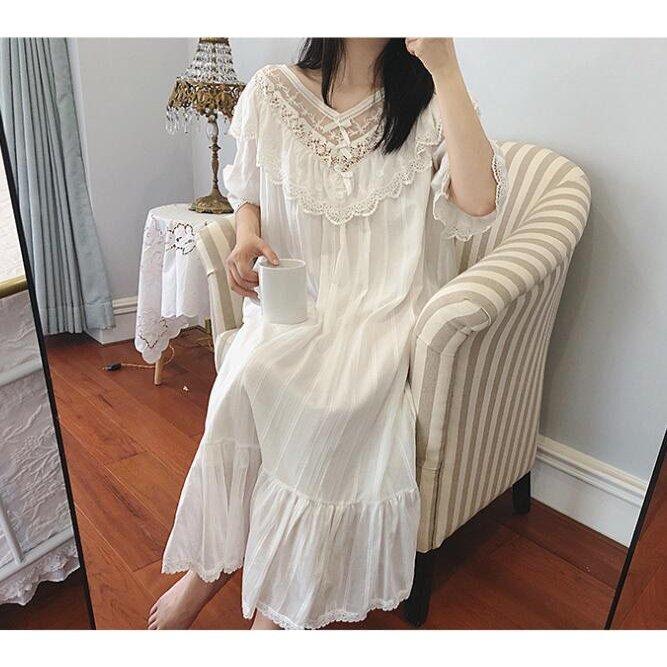 ファッション グッドふとんマーク取得 ロングパジャマ ワンピース 可愛い ルームウエア ゆったり 淑やか ネグリジェ 部屋着 ナイトウエア 宮殿風天使風 刺繍二枚 Gpli9xrrmw Espacebalard Fr