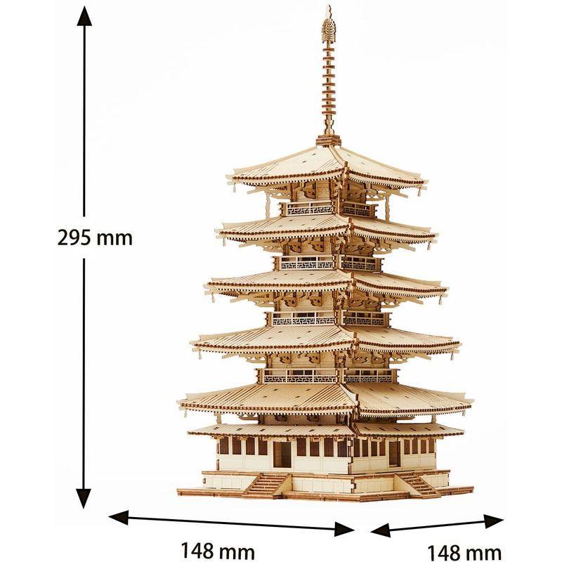 Ki Gu Mi 五重塔 小学生 女の子 から 大人 まで ジグソーパズル 楽しめる 木製 3d 立体パズル 男の子 Diy 工作キット 女の子 の Base 知育玩 Tosa