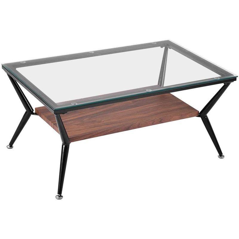 オーエスジェイ(OSJ) ローテーブル ブラック 幅80cm 強化ガラス クレアトロン :20220611043849-01282:TOSA