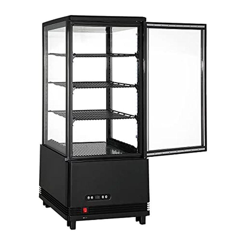 最高 Hijiru4面ガラス冷蔵ショーケース70L ブラックHJR-KR70BK edutoss.net