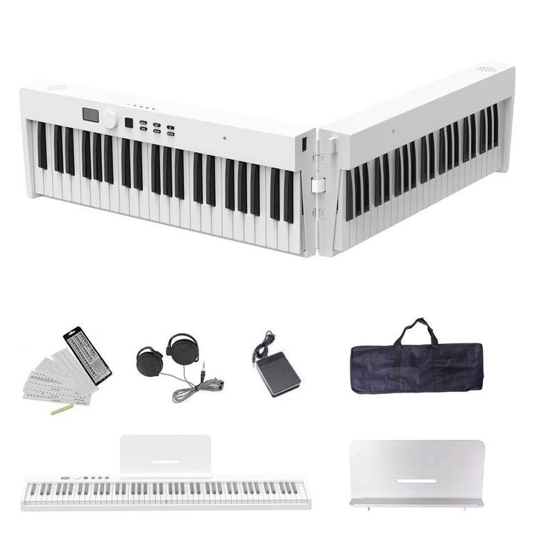Longeye 電子ピアノ 88鍵盤 折り畳み式 高音質 充電型 生ピアノと同じ鍵盤サイズ FOLD PRO ピアノ MIDI対応 ペダル付