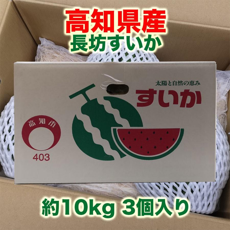 長坊すいか 高知県産 なが坊スイカ 約10kg 3個入り : 土佐うまいもん