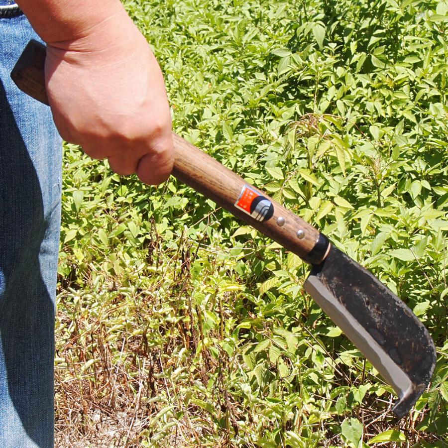 海老鉈 並型 石突き付 両刃 白紙 刃長14cm 柄長30cm 枝打ち 薪割
