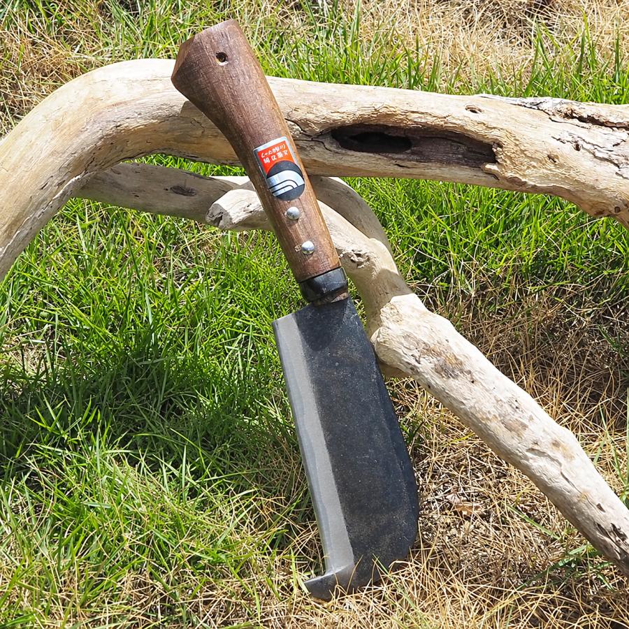 海老鉈 並型 石突き付 両刃 白紙 刃長14cm 柄長16.5cm 枝打ち 薪割