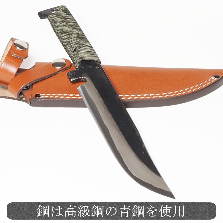 アウトドアナイフ ロープ巻き柄 刃長16cm 青紙 フルタング アウトドアナイフ ロープ巻き柄 刃長16cm 青紙 フルタング