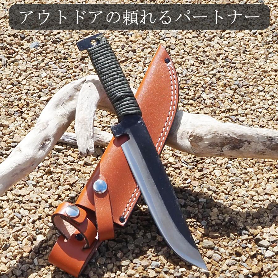 アウトドアナイフ ロープ巻き柄 刃長16cm 青紙 フルタング アウトドアナイフ ロープ巻き柄 刃長16cm 青紙 フルタング