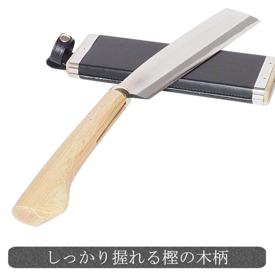 腰鉈 磨き仕上げ 両刃 白紙 刃長21cm 枝打ち 伐採 薪割り キャンプ アウトドア 防災 ケース付き 日本製 土佐打刃物 : 包丁,ナイフ ...