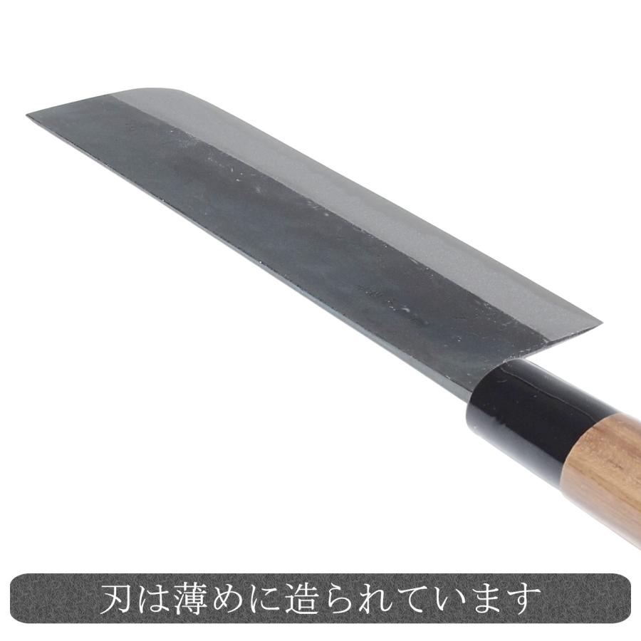 菜切り包丁 薄刃包丁 両刃 白紙 16.5cm 黒打ち 土佐打刃物 千切り