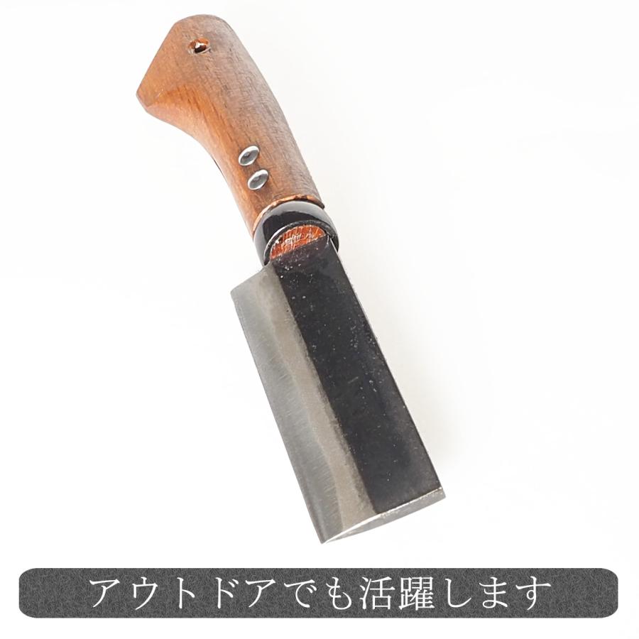 竹割り鉈 白紙 刃長10cm 両刃 ケース付 腰鉈 枝打ち 伐採 薪割り