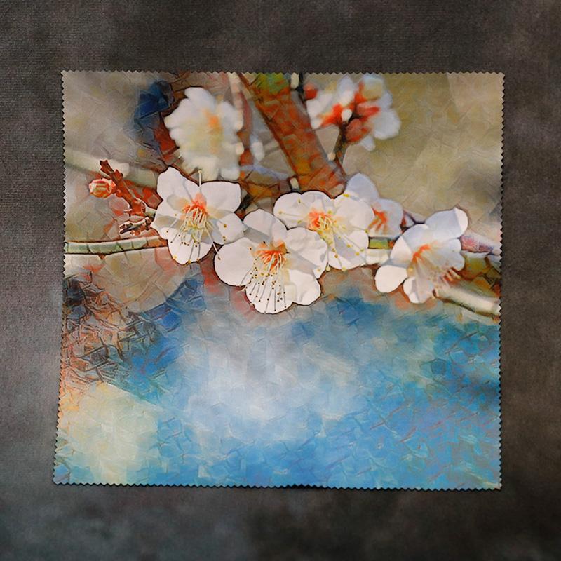 【梅の花 白】クリーニングクロス・メガネ拭き | 