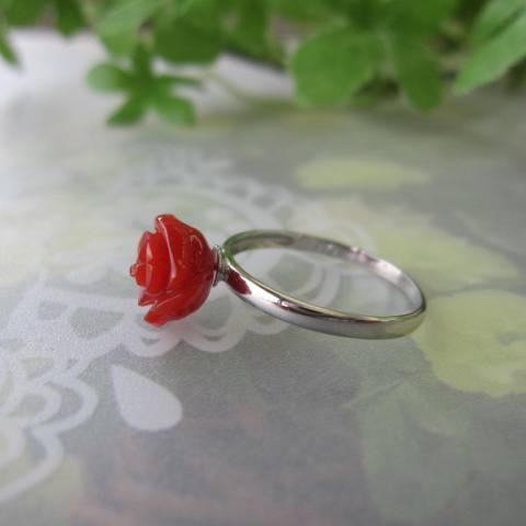 高知産血赤珊瑚の美しい薔薇の花の指輪 9 4 10 3ミリ リング K18wg 宝石サンゴ R2gbr50 77yf 珊瑚職人館ー土佐 通販 Yahoo ショッピング