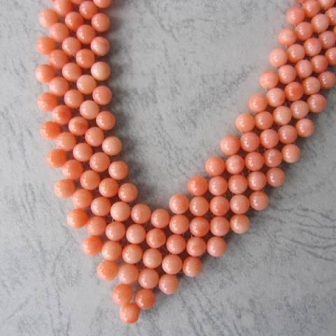 ピンク珊瑚の編みネックレス G Silver コーラル 宝石サンゴ R2pnk2 261y 珊瑚職人館ー土佐 通販 Yahoo ショッピング