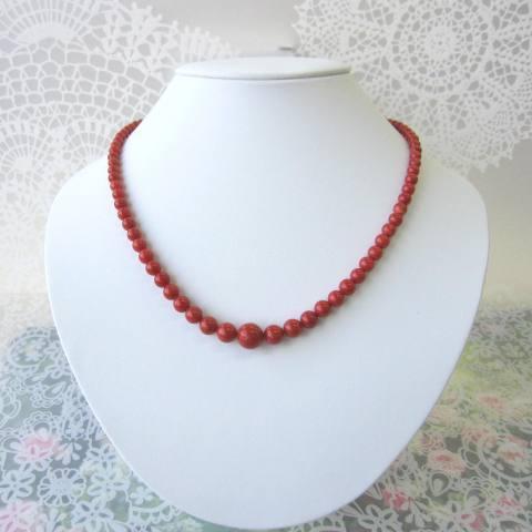 イタリア産赤珊瑚のネックレス /センター10.3ミリ/48センチ  