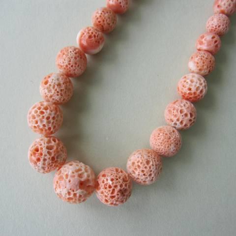 50%OFF 桃珊瑚す玉のネックレス /センター16ミリ/G.SILVER /49cm/『宝石サンゴ』 ネックレス、ペンダント