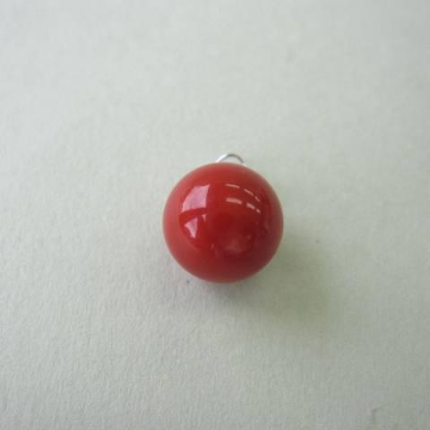 日本・高知産赤珊瑚丸玉 ペンダントトップ/（10.6ミリ） /K18WG