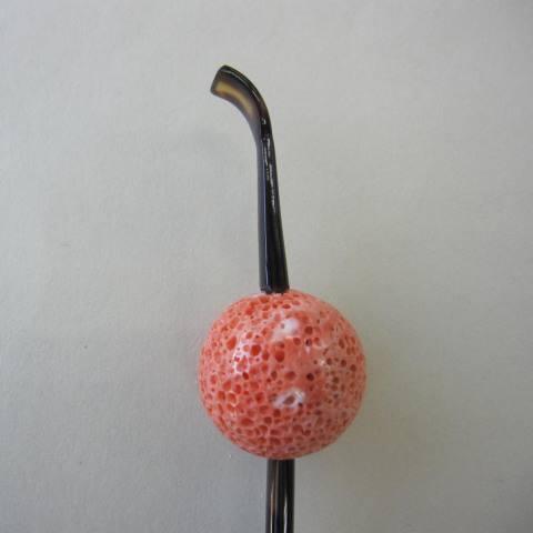 桃珊瑚す玉のべっ甲かんざし（22.5ミリ）/玉簪/和小物/髪飾り/着物