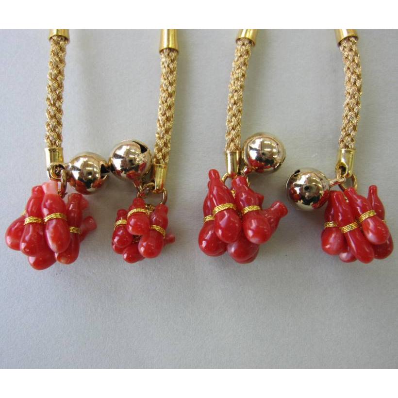 日本・高知産赤珊瑚無病息災の根付け /六瓢箪/根付/帯飾り/和装/人絹