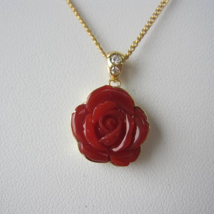 珊瑚ネックレス＆珊瑚　薔薇ペンダントトップ yo-sh-0403a_1.jpg