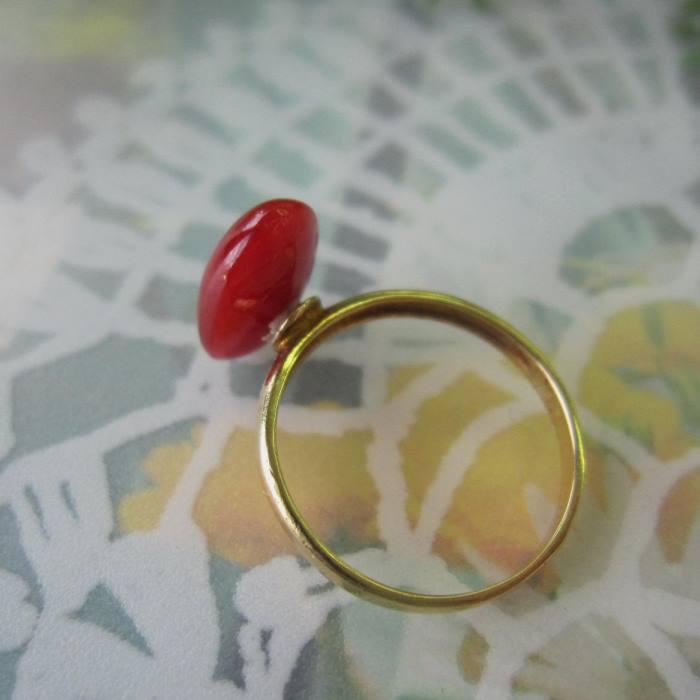 K18 天然赤珊瑚 デザイン指輪 リング/赤さんご玉/11.75mm ＶＸー05 楽天市場】【全品ポイント5倍】 リング 赤 珊瑚 サンゴ さんご ダイヤ