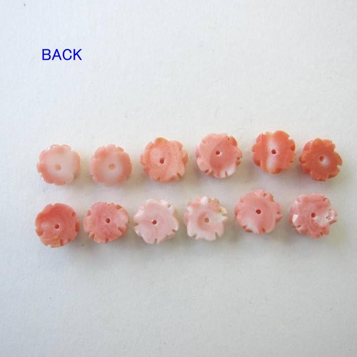桃珊瑚 薔薇の花 ピアス K18 （シリコンキャッチ） ばら バラ 宝石 
