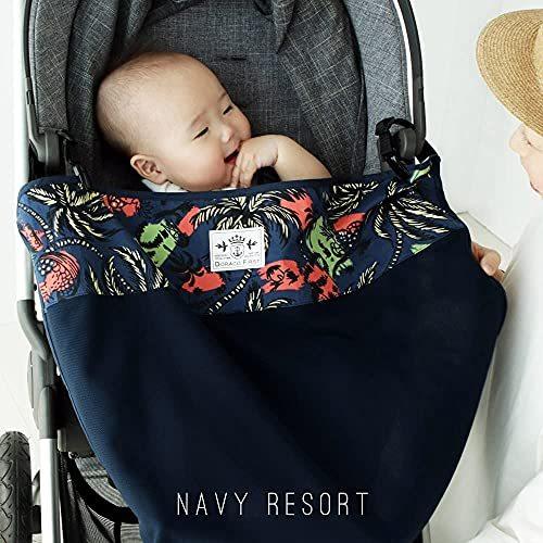 Doraco Uv アイスブランケット ベビーカー に最適 紫外線カット クール素材 夏用 ブランケット 取付けクリップ付き ネイビーリゾート