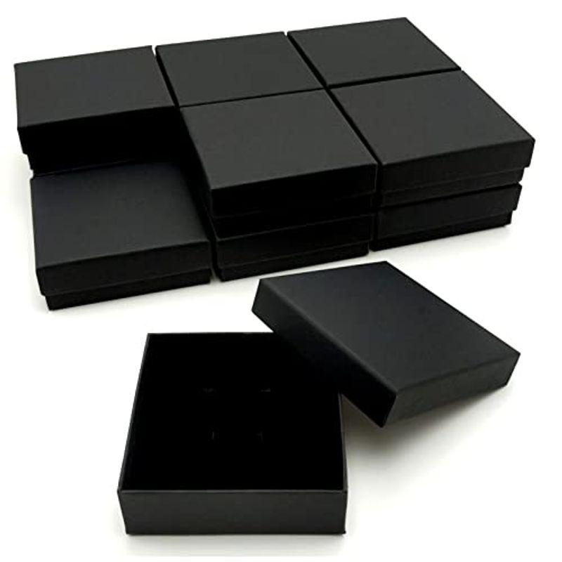 Tuisku ギフトボックス 9x9x3cm 正方形 アクセサリー クラフト紙 ラッピング 箱 12個セット ブラック 日本未発売