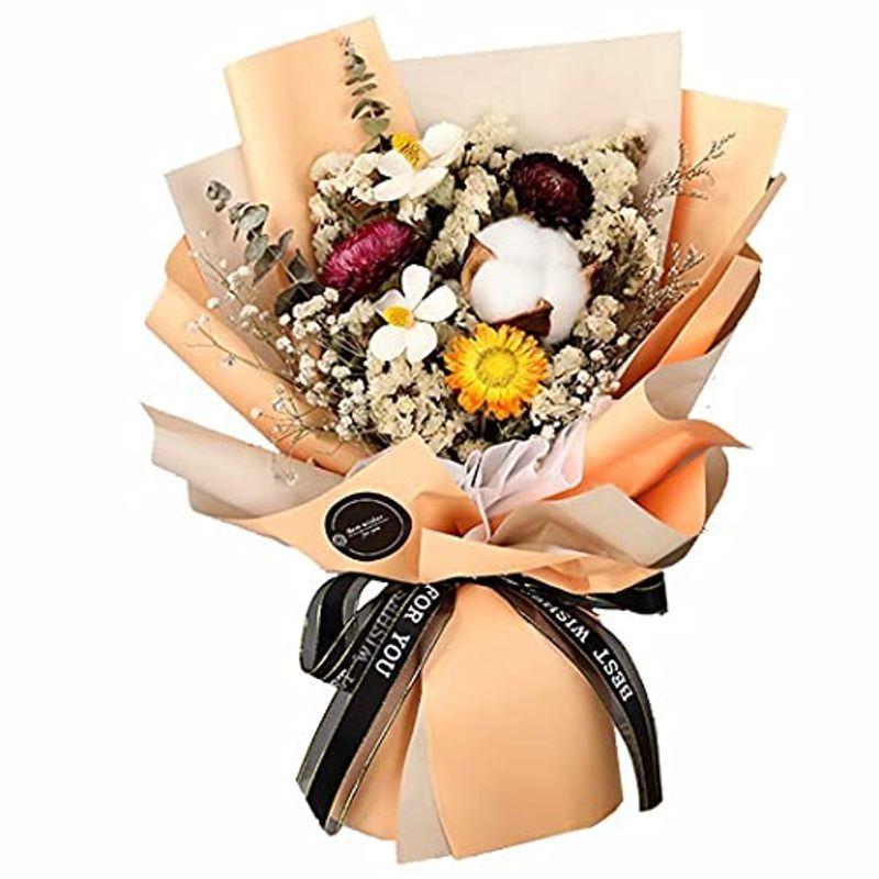 21超人気 花ブーケ 花束 プリザーブドフラワー フラワー 手提げ袋付き メーセージカード付き 菊 可愛い コットン 花 枯れない花 ブリザード フラワー Acu Education