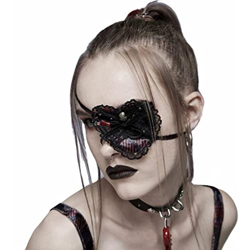 使い勝手の良い ゴスロリワールドpunkrave ゴスロリスカルチャームレッドストライプハート眼帯 Ws 4