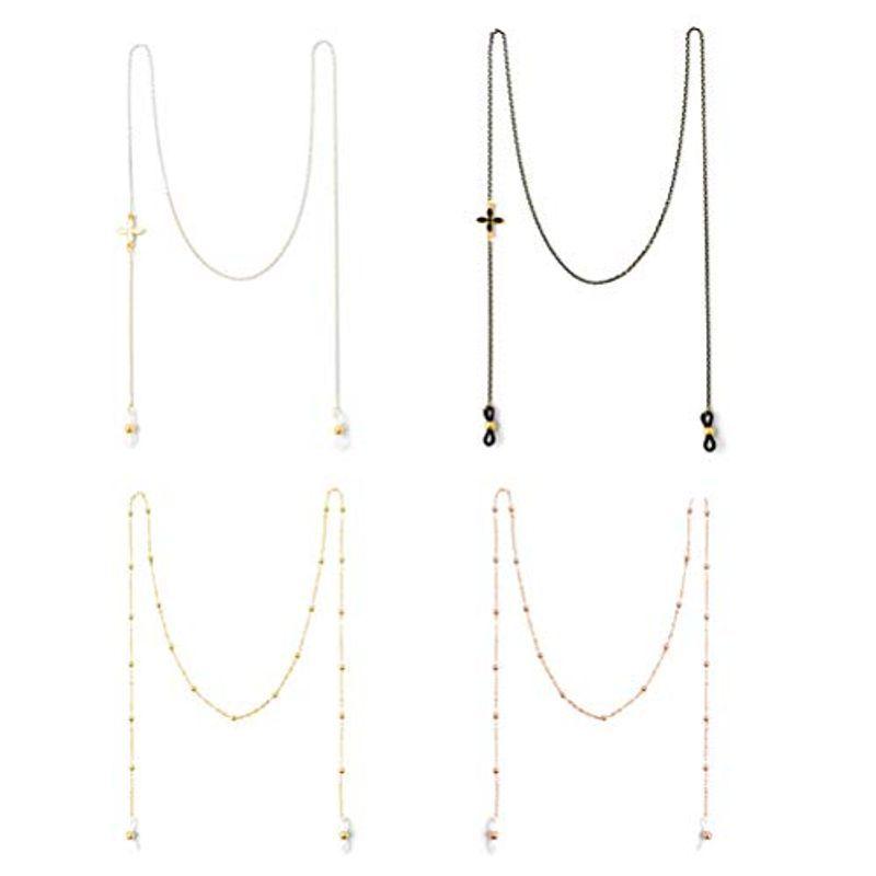 印象のデザイン 財布 帽子 ファッション小物 Idealeben メガネチェーン おしゃれ 4本入り 眼鏡チェーン レディース 四つ葉のクローバー パール 男女兼用 メガネ ストラップ Www Threeriversofs Com