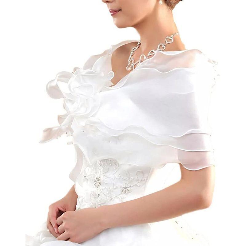 ルビタス ストール ケープ ショール ドレス パーティ フォーマル ボレロ 白色 結婚式 花嫁 お値打ち価格で パーティ