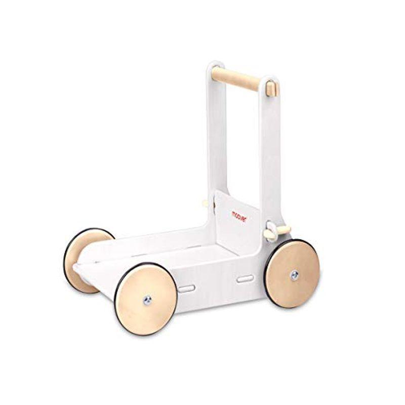 お得クーポン発行中 Moover ベビーウォーカー ホワイト 手押し車 歩行器 歩行練習 つかまり立ち 木製 北欧デザイン おしゃれ 幼児 赤ちゃん 対象年齢
