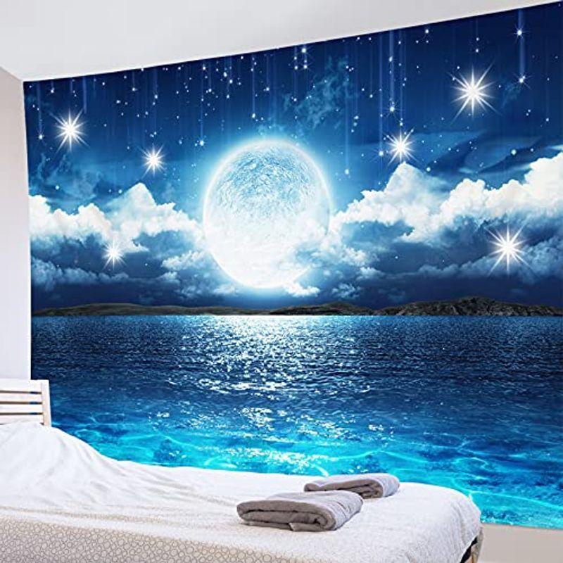 Lb 夜景 タペストリー 満月 海 壁掛け 雲と星空 壁飾り 大判 部屋 飾り ロマンチック インテリア アニメ 雑貨 布ポスター 個性プレ 5w1olauzgq ウォールデコレーション Saddam Com Br