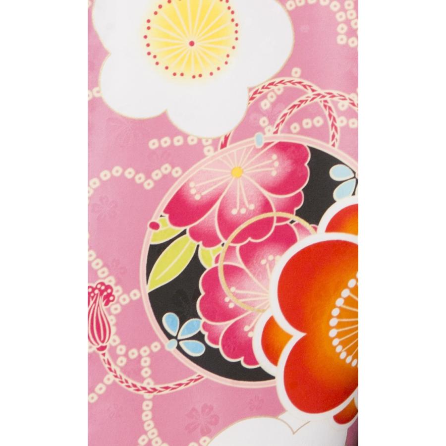 新柄 小町kids二尺袖着物＋長襦袢＋袴の3点セット/着物：ピンク（梅桜 