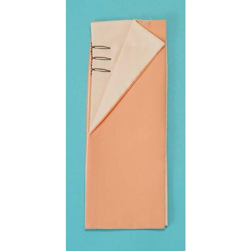 メール便送料無料　加藤萬・重ね衿 （無地）サーモン×肌色 みふじ 加藤萬謹製 重ね襟 女性用 広衿 着物 伊達衿 和装小物 メール便ＯＫ