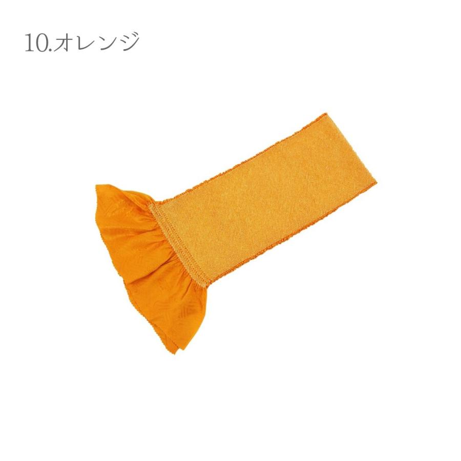 オレンジ メール便送料無料 正絹 総絞り 帯揚げ 振袖用 絹100% シルク