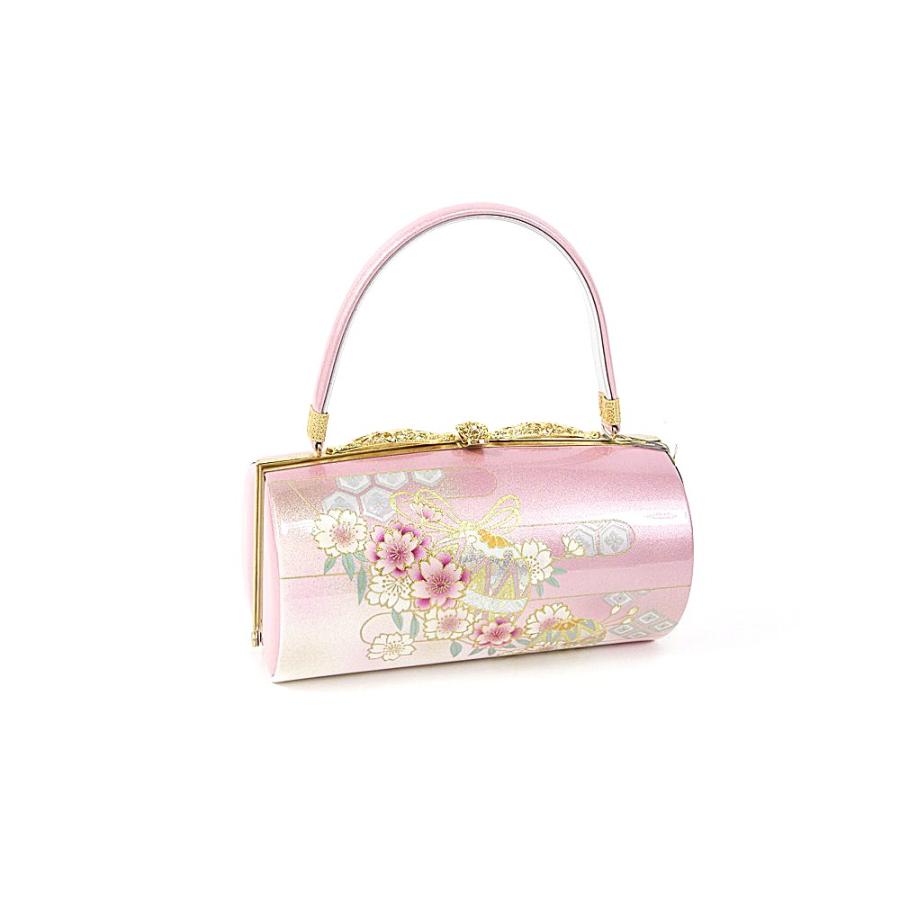 草履バッグセット ピンク×白×金 草履24.0cm 着物 おしゃれ セット set