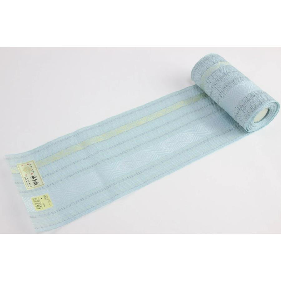 紗 四寸 単衣 浴衣帯 本場筑前博多織 新品 正絹 着物 帯 浴衣 白 夏帯 夏物 新品 正絹 本場筑前博多織 紗夏帯 四寸単帯㉒