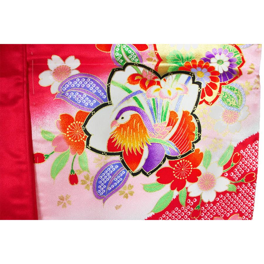呉服屋 訳あり 三つ身着物 着物＋長襦袢 2点セット 肩・腰揚げなし