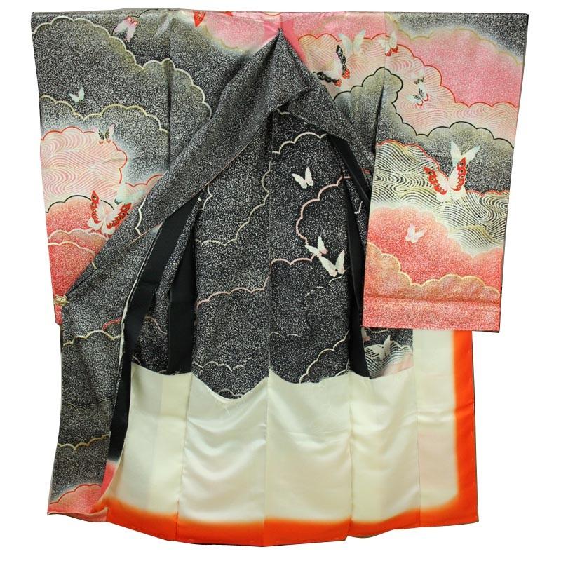 【新品正絹四ツ身着物】 着物屋 七五三 正絹 四ツ身着物 7歳 絵羽柄 反物 未仕立て品 生地 祝着
